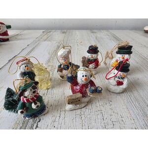 Vintage Eddie Walker mini snowman‎ ornament Baker baking set hot cocoa reindeer